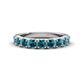 1 - Malaine 0.90 ctw Blue Diamond (3.00 mm) 9 Stone Wedding Band 