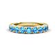 1 - Malaine 0.81 ctw Blue Topaz (3.00 mm) 9 Stone Wedding Band 