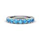 1 - Malaine 0.81 ctw Blue Topaz (3.00 mm) 9 Stone Wedding Band 