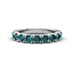 1 - Malaine 0.99 ctw London Blue Topaz (3.00 mm) 9 Stone Wedding Band 