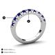 3 - Malaine 1.08 ctw Blue Sapphire (3.00 mm) 9 Stone Wedding Band 