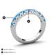 3 - Malaine 0.81 ctw Blue Topaz (3.00 mm) 9 Stone Wedding Band 