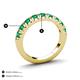 3 - Malaine 0.90 ctw Emerald (3.00 mm) 9 Stone Wedding Band 