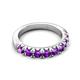 5 - Malaine 0.72 ctw Amethyst (3.00 mm) 9 Stone Wedding Band 