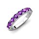4 - Malaine 0.72 ctw Amethyst (3.00 mm) 9 Stone Wedding Band 