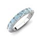 4 - Malaine 0.72 ctw Aquamarine (3.00 mm) 9 Stone Wedding Band 