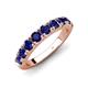 4 - Malaine 1.08 ctw Blue Sapphire (3.00 mm) 9 Stone Wedding Band 