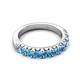 5 - Malaine 0.81 ctw Blue Topaz (3.00 mm) 9 Stone Wedding Band 