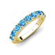 4 - Malaine 0.81 ctw Blue Topaz (3.00 mm) 9 Stone Wedding Band 