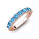 4 - Malaine 0.81 ctw Blue Topaz (3.00 mm) 9 Stone Wedding Band 