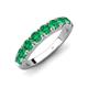 4 - Malaine 0.90 ctw Emerald (3.00 mm) 9 Stone Wedding Band 