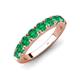 4 - Malaine 0.90 ctw Emerald (3.00 mm) 9 Stone Wedding Band 