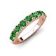 4 - Malaine 1.04 ctw Green Garnet (3.00 mm) 9 Stone Wedding Band 