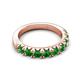 5 - Malaine 1.04 ctw Green Garnet (3.00 mm) 9 Stone Wedding Band 