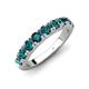 4 - Malaine 0.99 ctw London Blue Topaz (3.00 mm) 9 Stone Wedding Band 