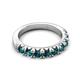 5 - Malaine 0.99 ctw London Blue Topaz (3.00 mm) 9 Stone Wedding Band 