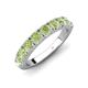 4 - Malaine 1.04 ctw Peridot (3.00 mm) 9 Stone Wedding Band 