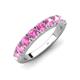 4 - Malaine 1.53 ctw Pink Sapphire (3.00 mm) 9 Stone Wedding Band 