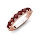 4 - Malaine 1.04 ctw Red Garnet (3.00 mm) 9 Stone Wedding Band 