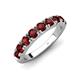 4 - Malaine 1.04 ctw Red Garnet (3.00 mm) 9 Stone Wedding Band 
