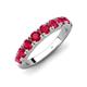 4 - Malaine 0.90 ctw Ruby (3.00 mm) 9 Stone Wedding Band 