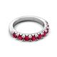 5 - Malaine 0.90 ctw Ruby (3.00 mm) 9 Stone Wedding Band 