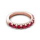 5 - Malaine 0.90 ctw Ruby (3.00 mm) 9 Stone Wedding Band 