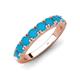 4 - Malaine 0.63 ctw Turquoise (3.00 mm) 9 Stone Wedding Band 
