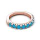 5 - Malaine 0.63 ctw Turquoise (3.00 mm) 9 Stone Wedding Band 