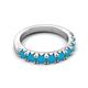 5 - Malaine 0.63 ctw Turquoise (3.00 mm) 9 Stone Wedding Band 