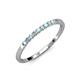 2 - Clara 2.00 mm Aquamarine and Diamond 10 Stone Wedding Band 
