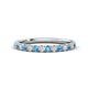 1 - Kalina 0.26 ctw Blue Topaz and Natural Diamonds 18 Stone Wedding Band 