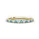 1 - Kalina 0.26 ctw Blue Topaz and Natural Diamonds 18 Stone Wedding Band 
