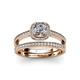 3 - Renee 0.77 ctw Natural Diamond (4.80 mm) Halo Bridal Set Ring 