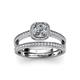 3 - Renee 0.77 ctw Natural Diamond (4.80 mm) Halo Bridal Set Ring 