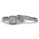 4 - Renee 0.77 ctw Natural Diamond (4.80 mm) Halo Bridal Set Ring 