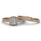 4 - Renee 0.77 ctw Natural Diamond (4.80 mm) Halo Bridal Set Ring 