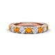 1 - Malaine 0.80 ctw Citrine and Lab Grown Diamonds (3.00 mm) 9 Stone Wedding Band 