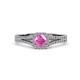 2 - Rabea 1.37 ctw Pink Sapphire (5.80 mm) Accented Natural Diamonds Bridal Set Ring  