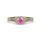 2 - Rabea 1.37 ctw Pink Sapphire (5.80 mm) Accented Natural Diamonds Bridal Set Ring  
