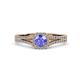 2 - Rabea 1.32 ctw Tanzanite (5.80 mm) Accented Natural Diamonds Bridal Set Ring  