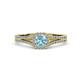 2 - Rabea 1.32 ctw Aquamarine (5.80 mm) Accented Natural Diamonds Bridal Set Ring  