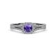 2 - Rabea 1.32 ctw Iolite (5.80 mm) Accented Natural Diamonds Bridal Set Ring  