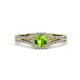 2 - Rabea 1.37 ctw Peridot (5.80 mm) Accented Natural Diamonds Bridal Set Ring  