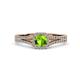 2 - Rabea 1.37 ctw Peridot (5.80 mm) Accented Natural Diamonds Bridal Set Ring  