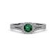 2 - Rabea 1.32 ctw Emerald (5.80 mm) Accented Natural Diamonds Bridal Set Ring  