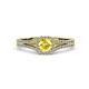 2 - Rabea 1.37 ctw Yellow Sapphire (5.80 mm) Accented Natural Diamonds Bridal Set Ring  