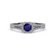 2 - Rabea 1.37 ctw Blue Sapphire (5.80 mm) Accented Natural Diamonds Bridal Set Ring  