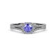 2 - Rabea 1.32 ctw Tanzanite (5.80 mm) Accented Natural Diamonds Bridal Set Ring  