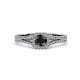 2 - Rabea 1.55 ctw Black Diamond (5.80 mm) Accented Natural Diamonds Bridal Set Ring  